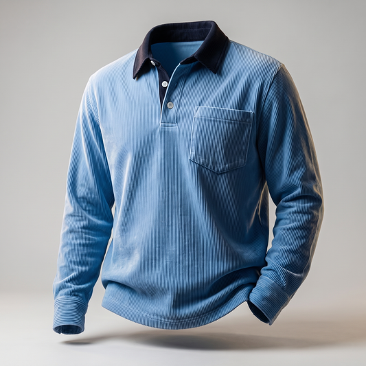 Rowley Corduroy Polo Shirt - Baby Blue