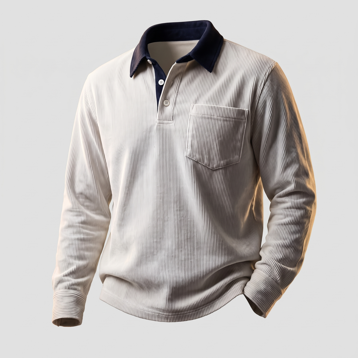 Rowley Corduroy Polo Shirt - Pure White
