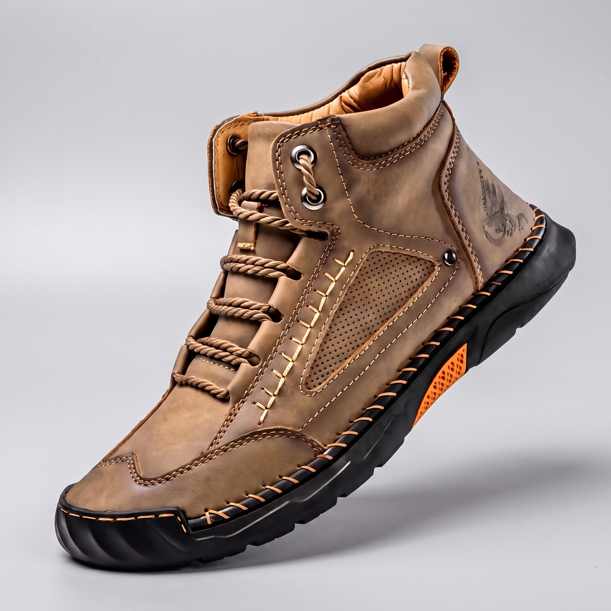 Rugged Outdoor Walking Boots - Khaki