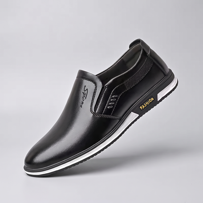 Rupert Smart Leather-Look Trainers - Black