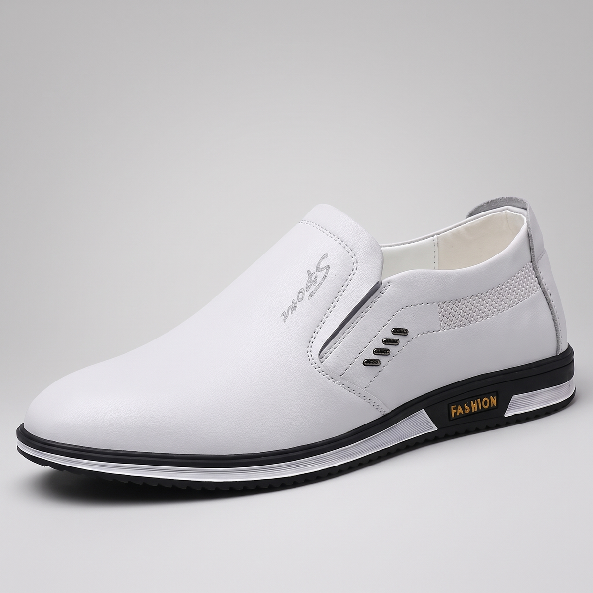 Rupert Smart Leather-Look Trainers - White