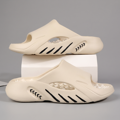 Sandford Massaging Footbed Slides - Beige