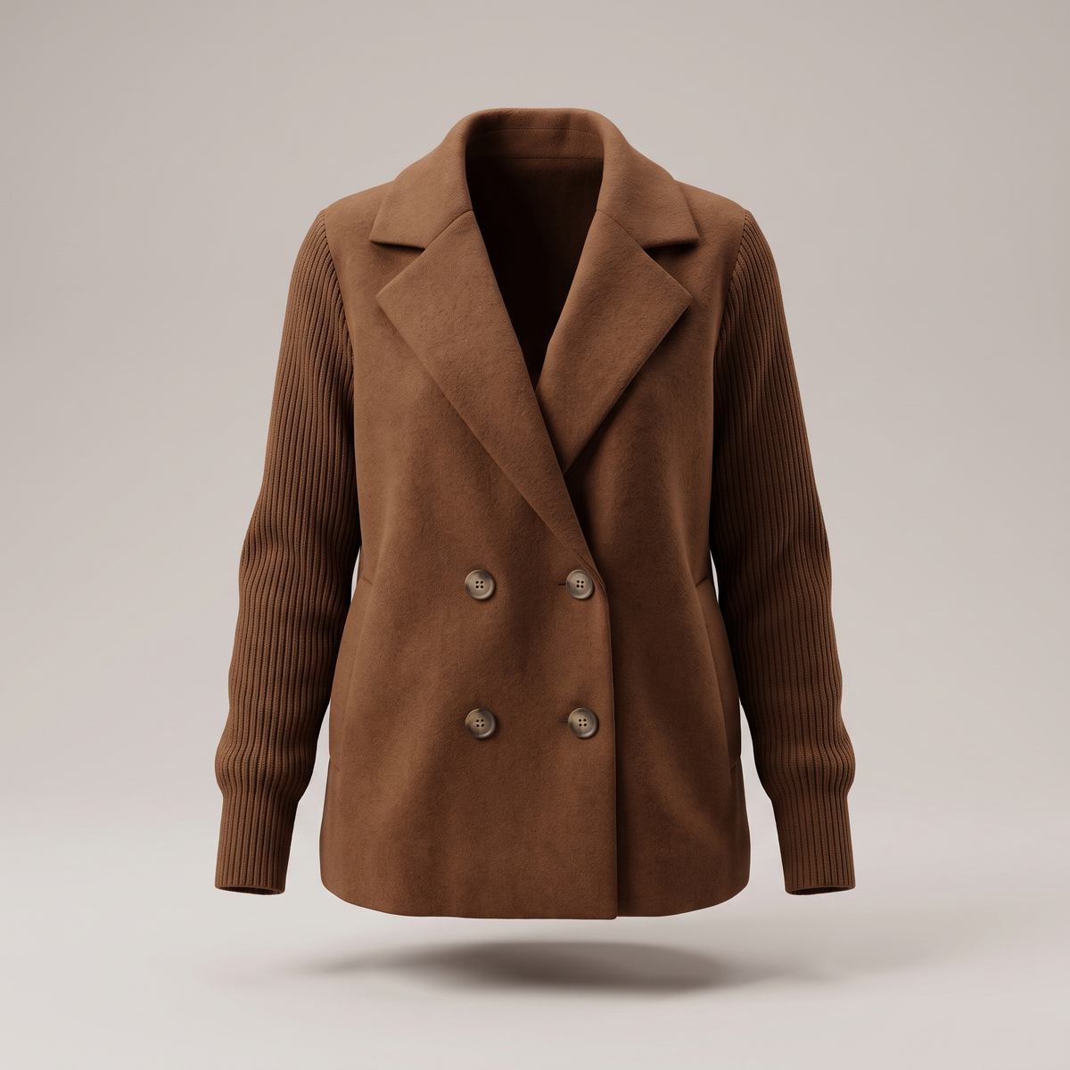 Sasha Casual Blazer Coat - Dark Brown