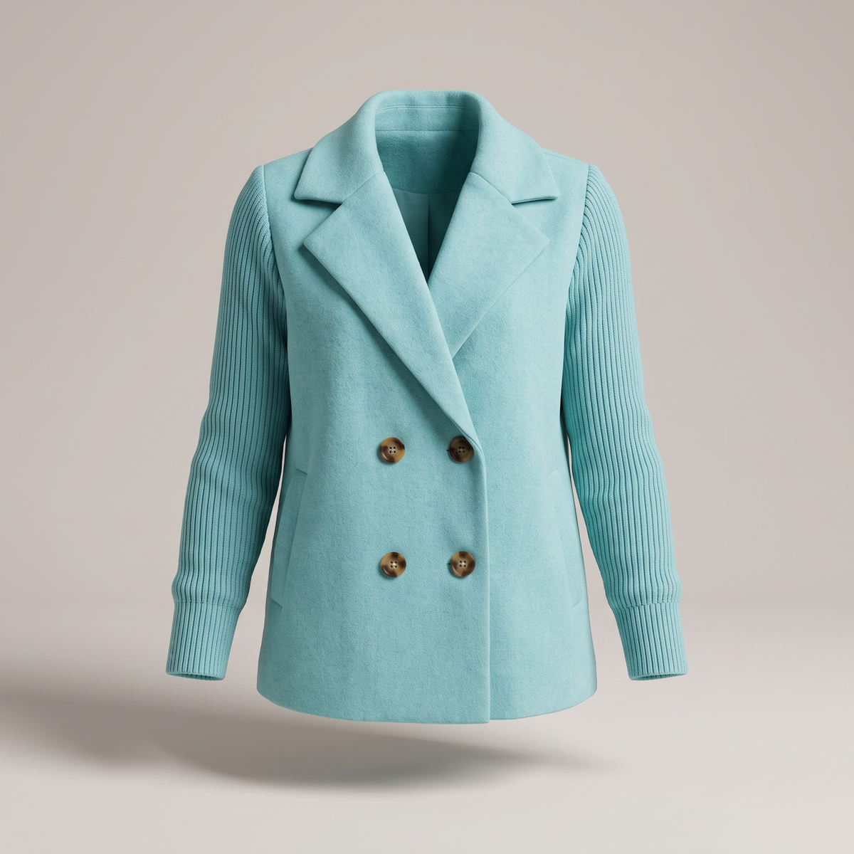 Sasha Casual Blazer Coat - Light Blue