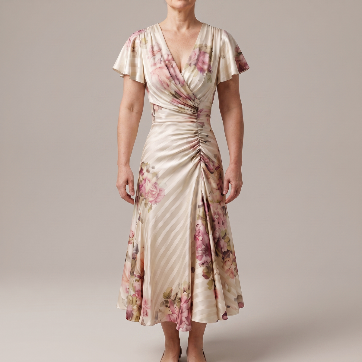 Satin Elegance Midi Dress