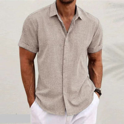 Seabrook Lightweight Linen Shirt - Dark Beige