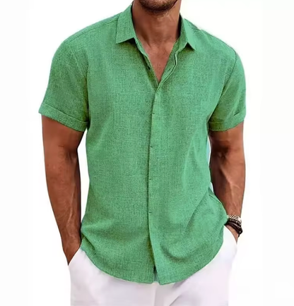 Seabrook Lightweight Linen Shirt - Dark Green