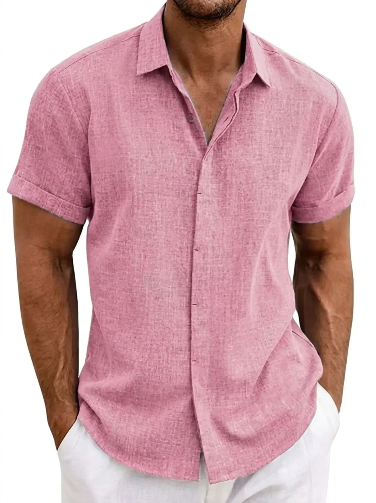 Seabrook Lightweight Linen Shirt - Deep Rose