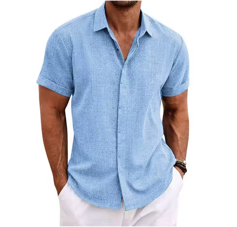 Seabrook Lightweight Linen Shirt - Light Blue