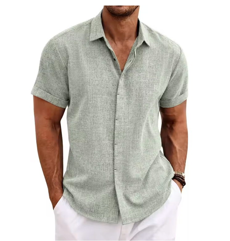 Seabrook Lightweight Linen Shirt - Light Green