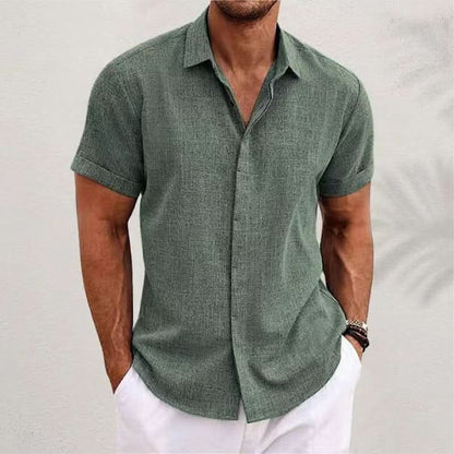 Seabrook Lightweight Linen Shirt - Light Olive Green