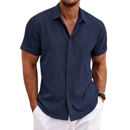 Seabrook Lightweight Linen Shirt - Navy