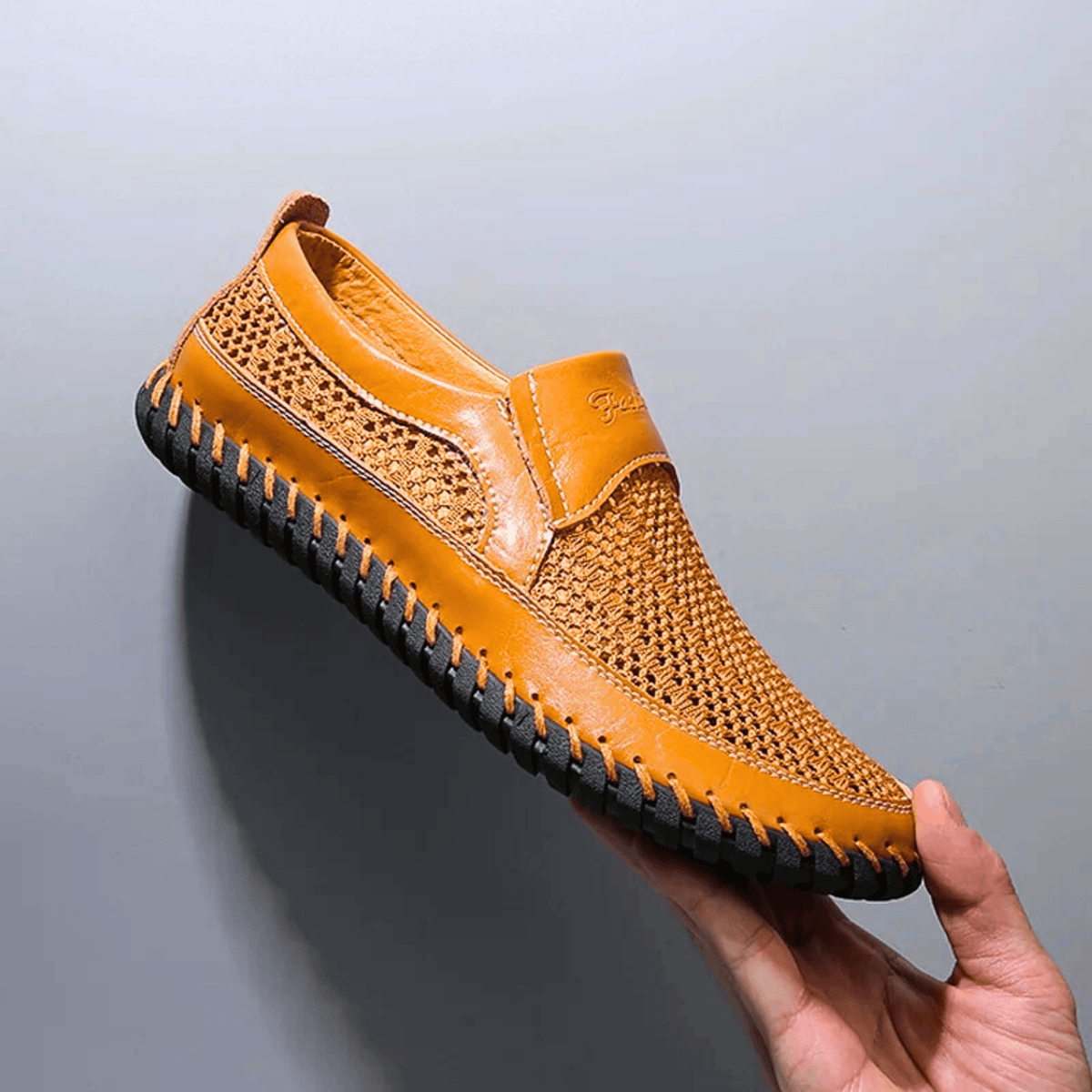 Sebastian Mesh Loafers - Yellow Brown