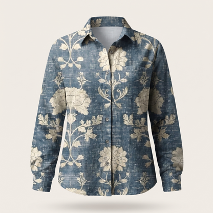 Serene Fit Blouse - Blue