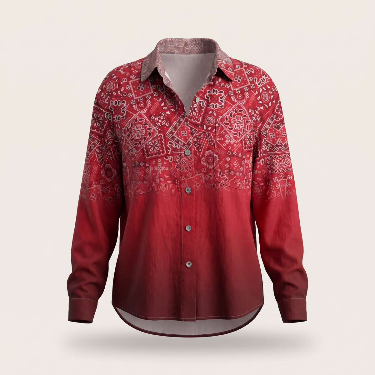 Serene Fit Blouse - Red