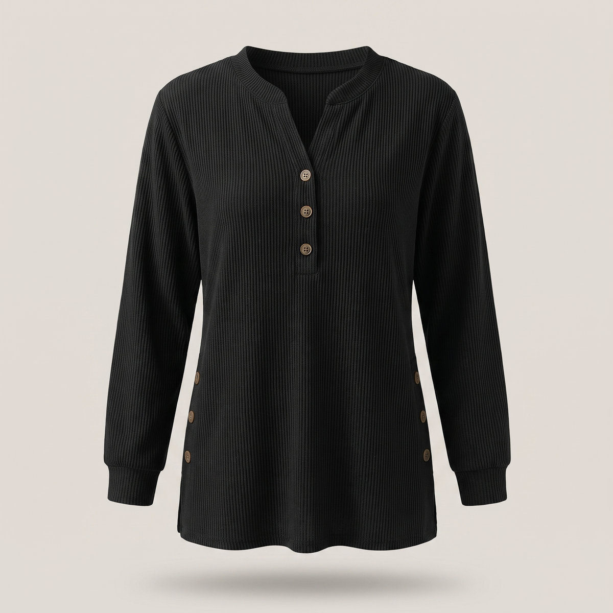 Serenity Ease Tunic Top - Black
