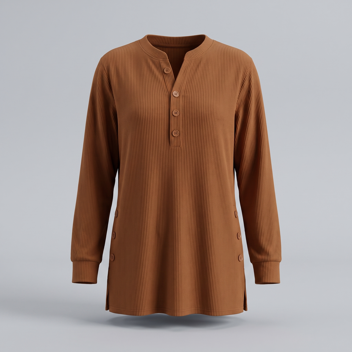 Serenity Ease Tunic Top - Brown