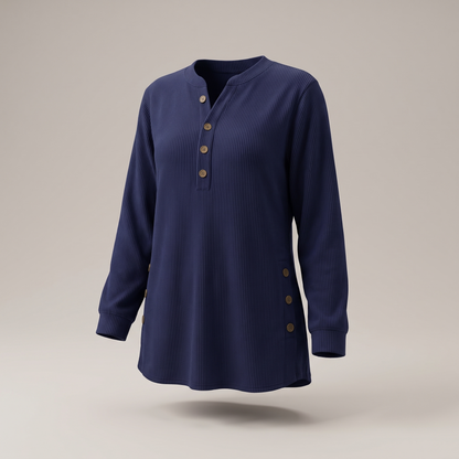 Serenity Ease Tunic Top - Navy Blue
