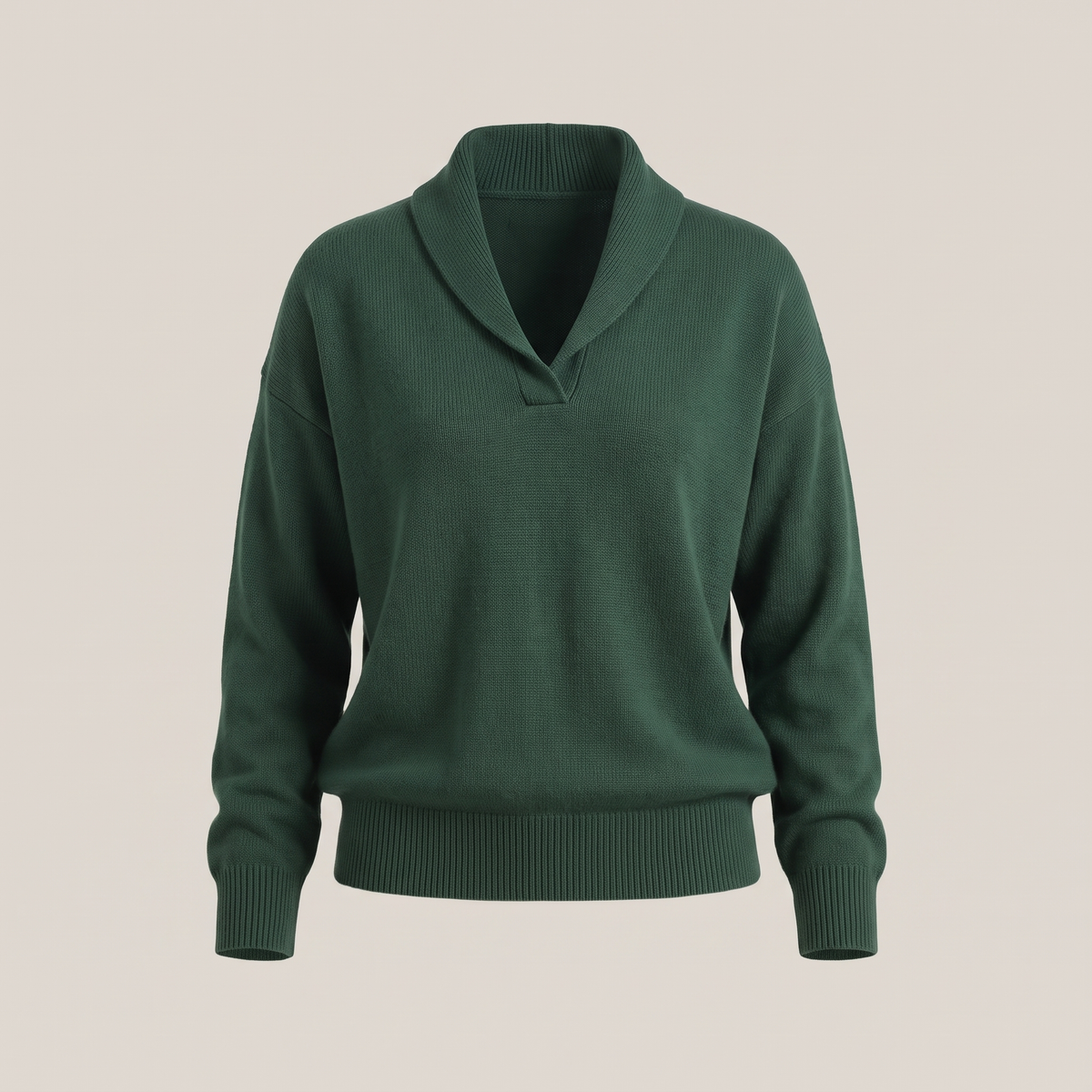 Shawl Collar Relaxed Jumper - Green