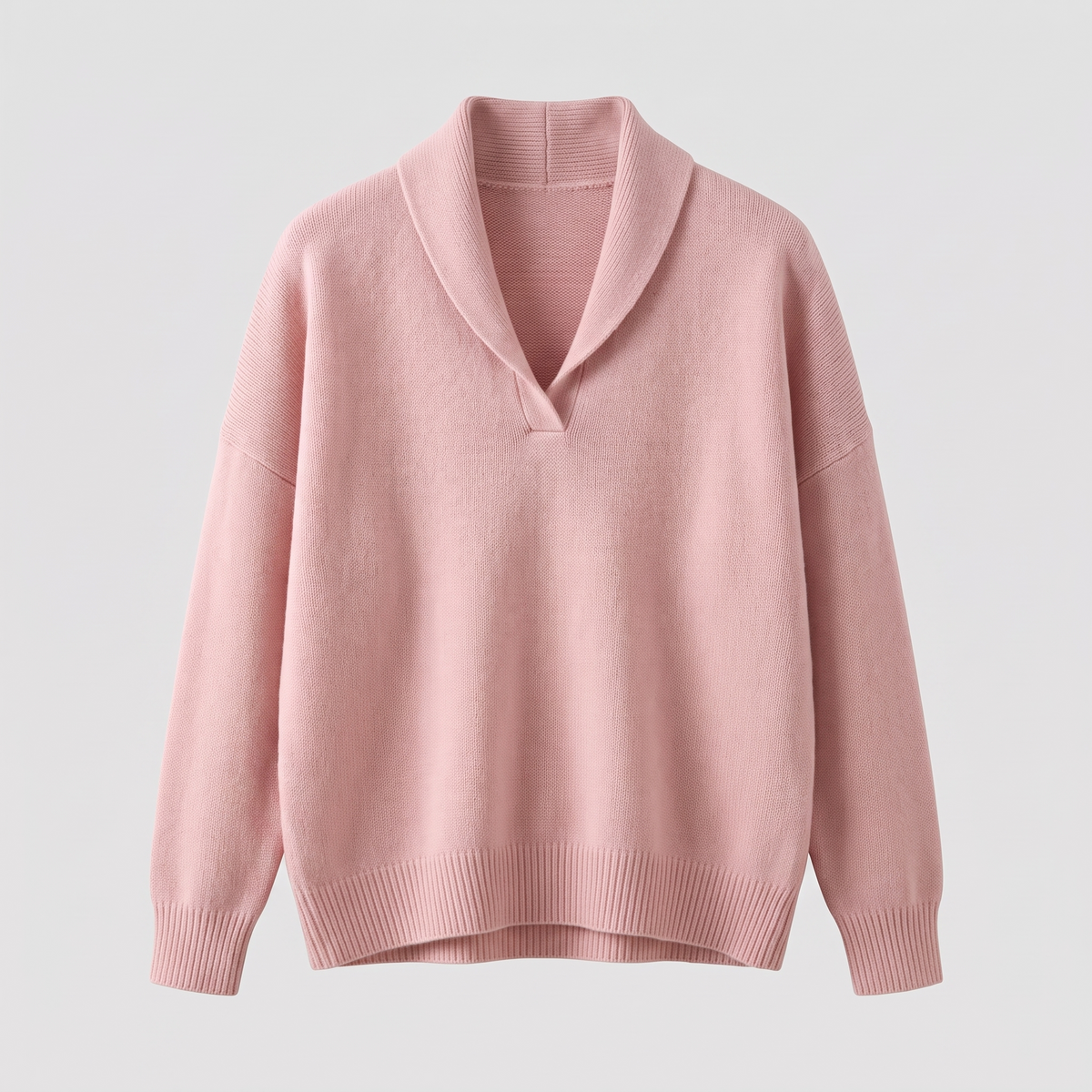 Shawl Collar Relaxed Jumper - Pink