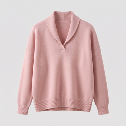 Shawl Collar Relaxed Jumper - Pink
