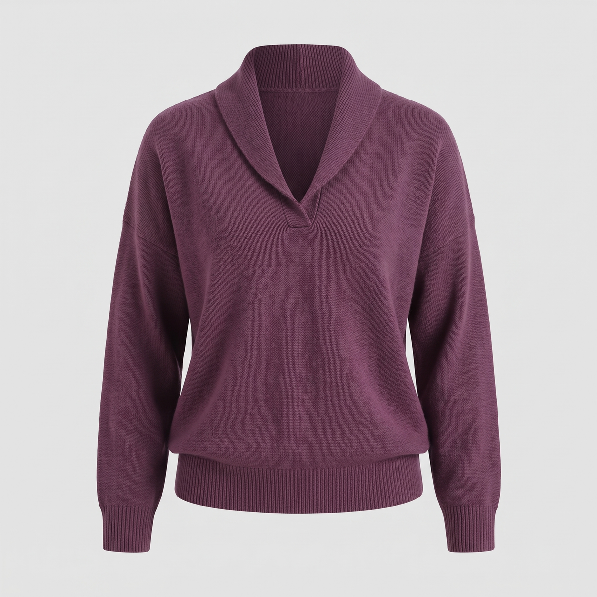 Shawl Collar Relaxed Jumper - Purple