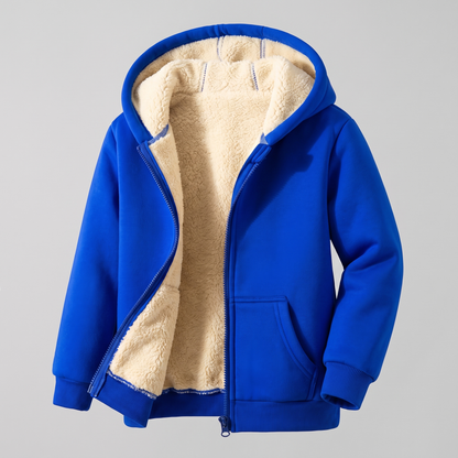 Sherpa Hoodie Jacket - Blue