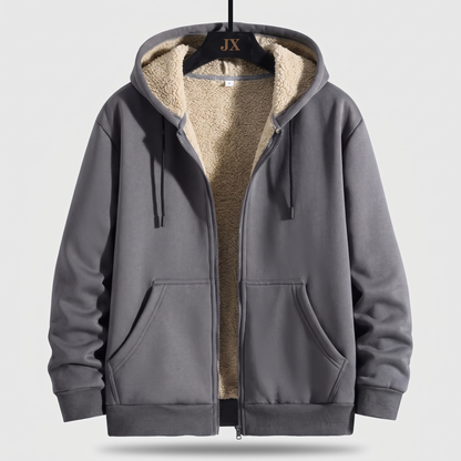 Sherpa Hoodie Jacket - Dark Grey