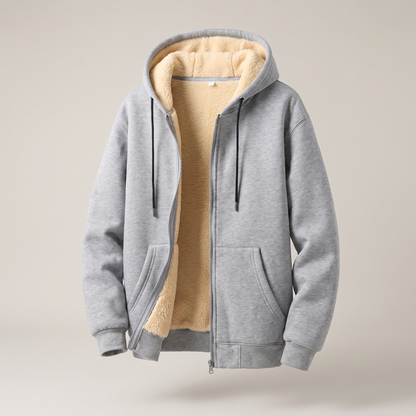 Sherpa Hoodie Jacket - Grey