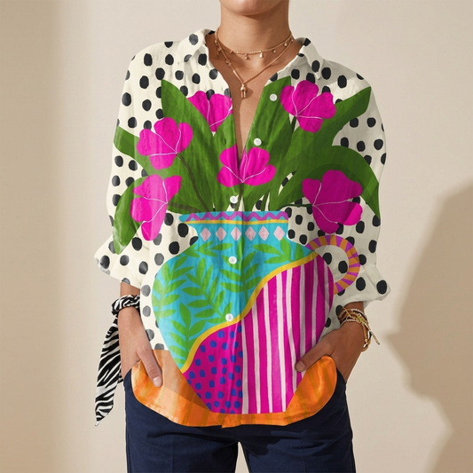 Sidonie Painted Bouquet Blouse - Multicolour