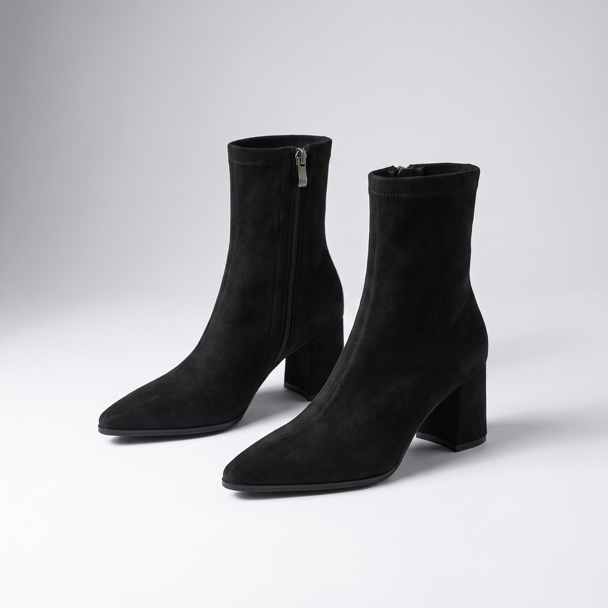 Sienna Suede-Look Boots - Black