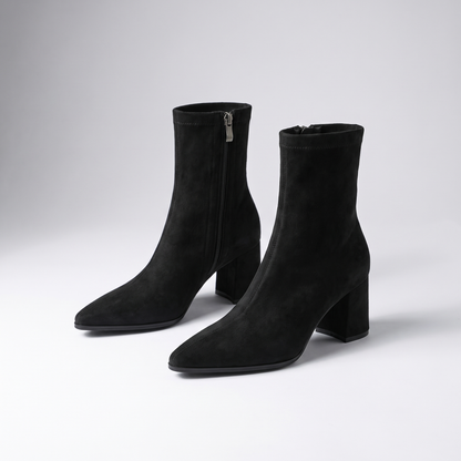 Sienna Suede-Look Boots - Black