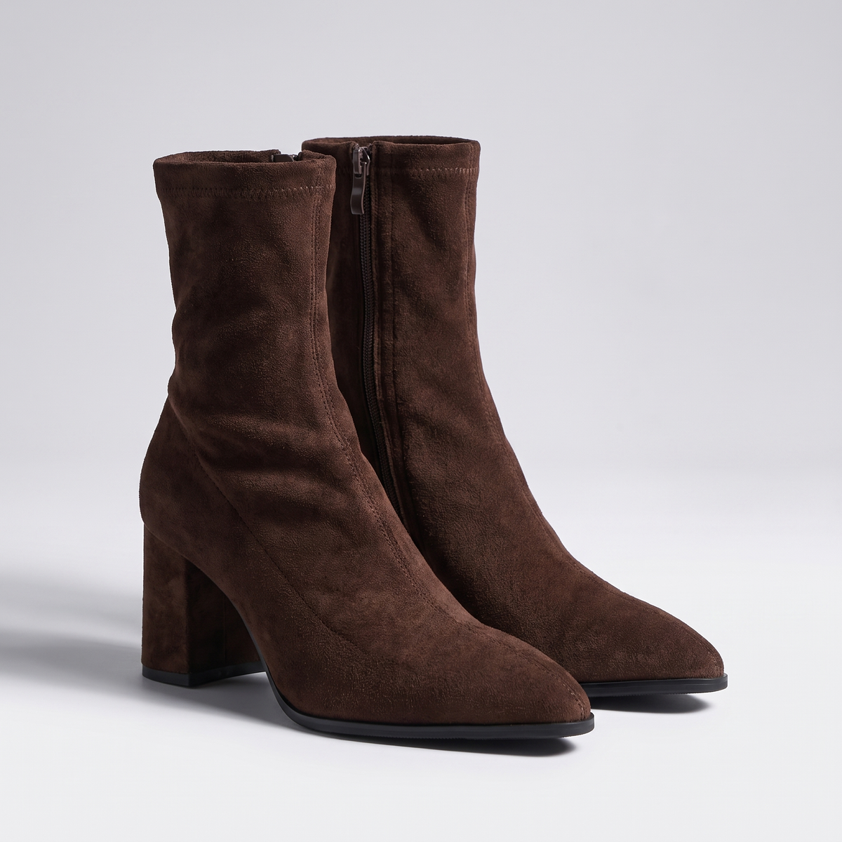 Sienna Suede-Look Boots - Brown