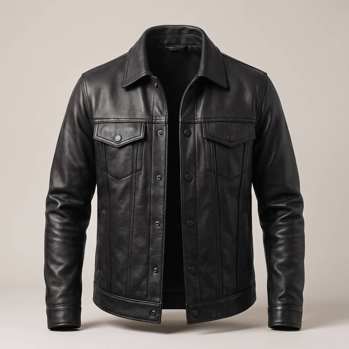 Signature Leather-Look Rider Jacket - Black