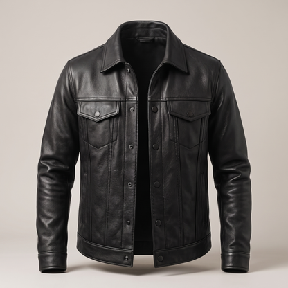 Signature Leather-Look Rider Jacket - Black