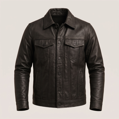 Signature Leather-Look Rider Jacket - Dark Grey