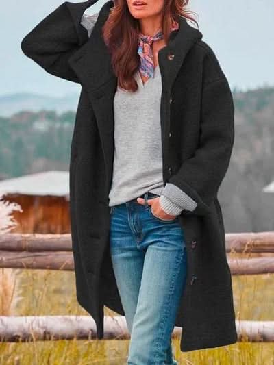 Sinikka Casual Women’s Spring Coat - Black