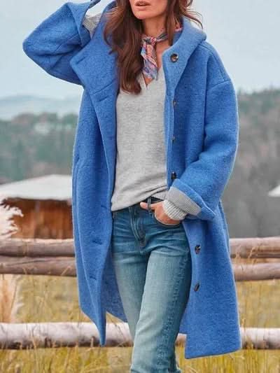 Sinikka Casual Women’s Spring Coat - Blue