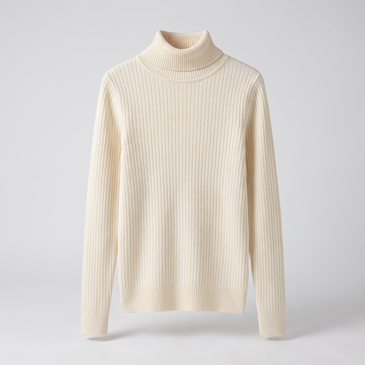Sleek Ribbed Knit Top - Beige