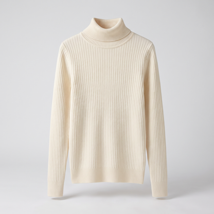 Sleek Ribbed Knit Top - Beige