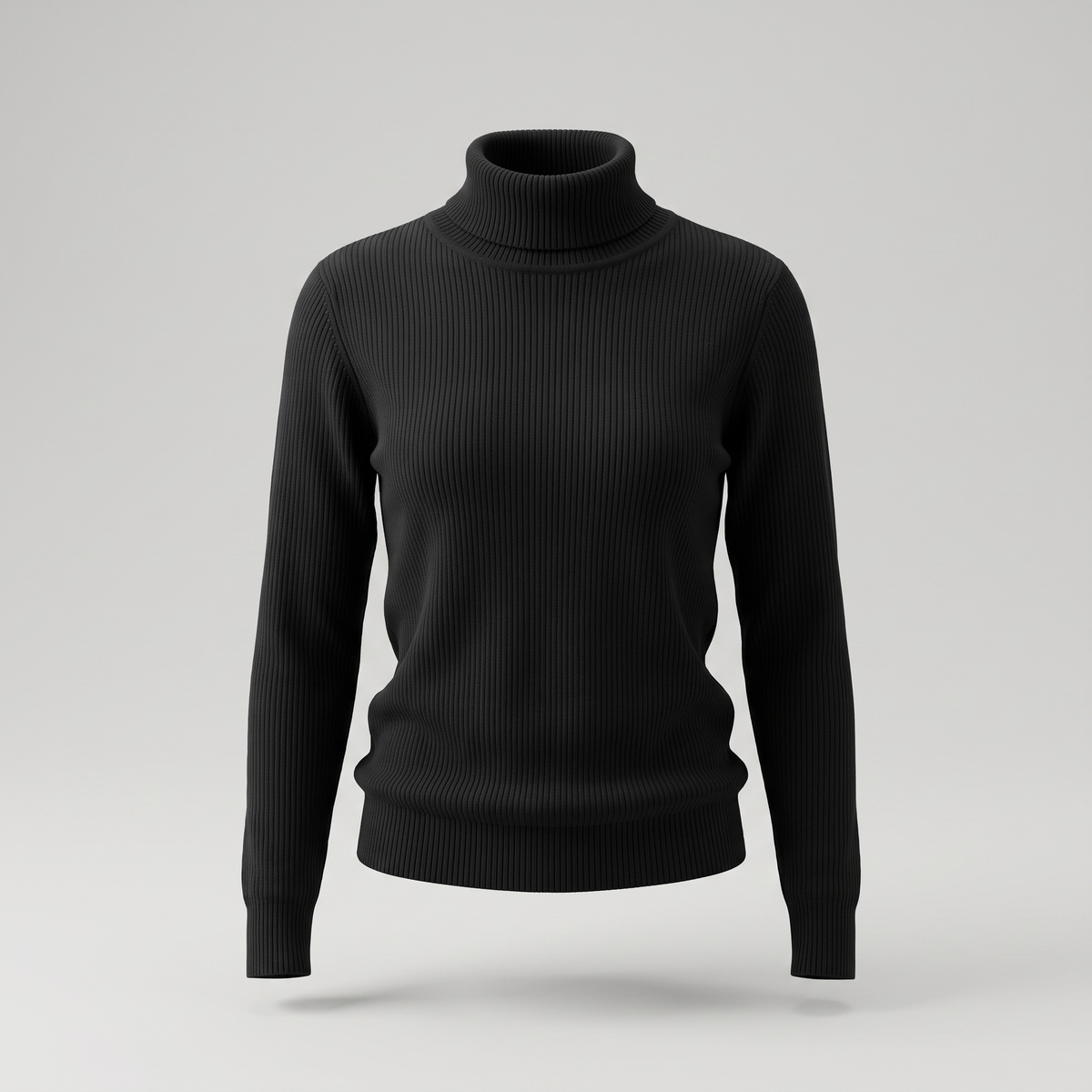 Sleek Ribbed Knit Top - Black