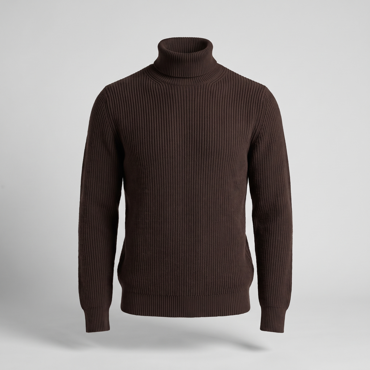 Sleek Ribbed Knit Top - Dark Brown