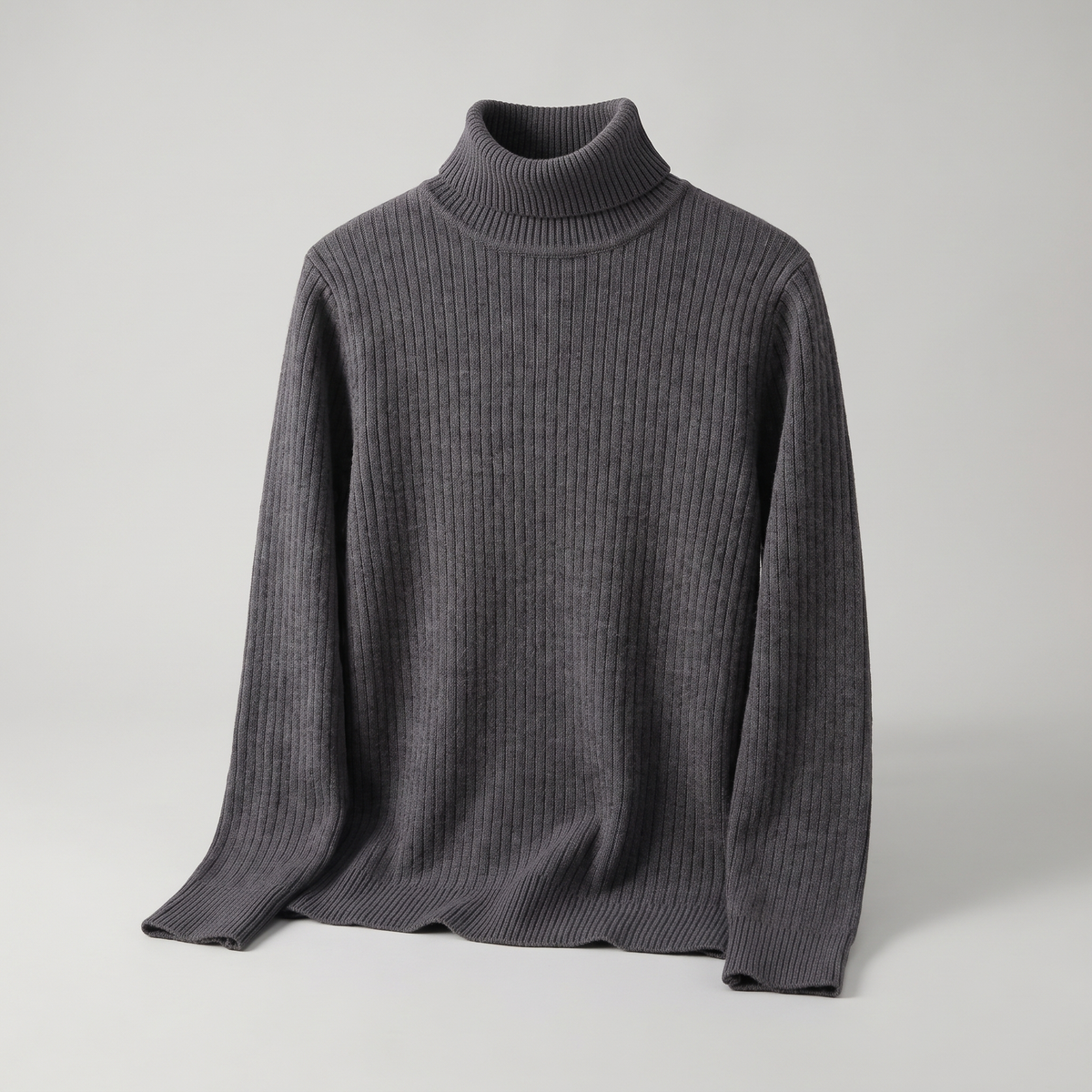 Sleek Ribbed Knit Top - Dark Grey
