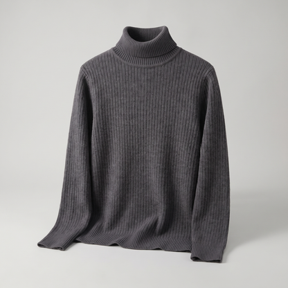 Sleek Ribbed Knit Top - Dark Grey