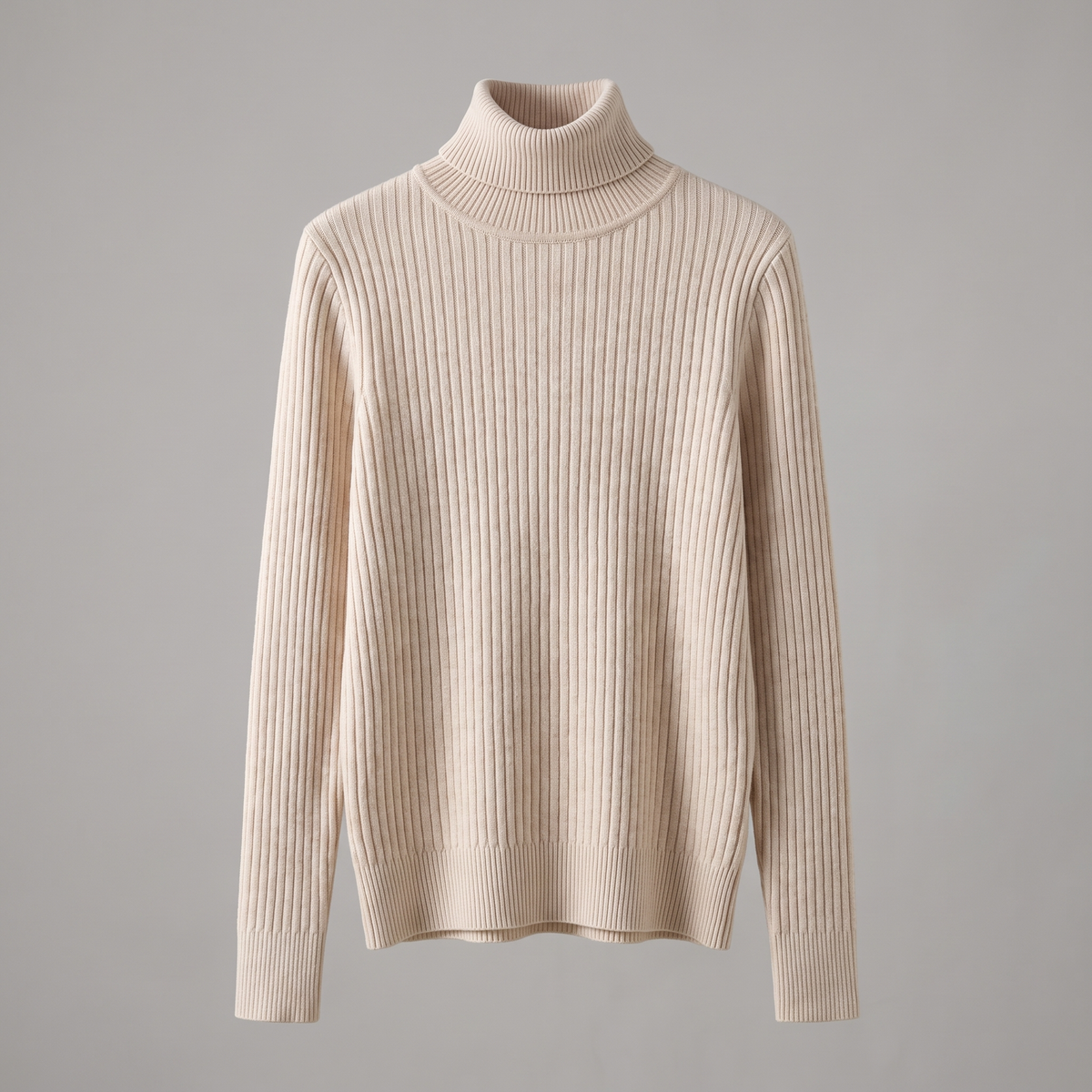 Sleek Ribbed Knit Top - Oatmeal