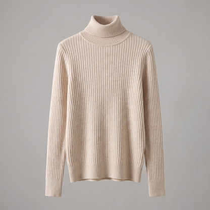 Sleek Ribbed Knit Top - Oatmeal