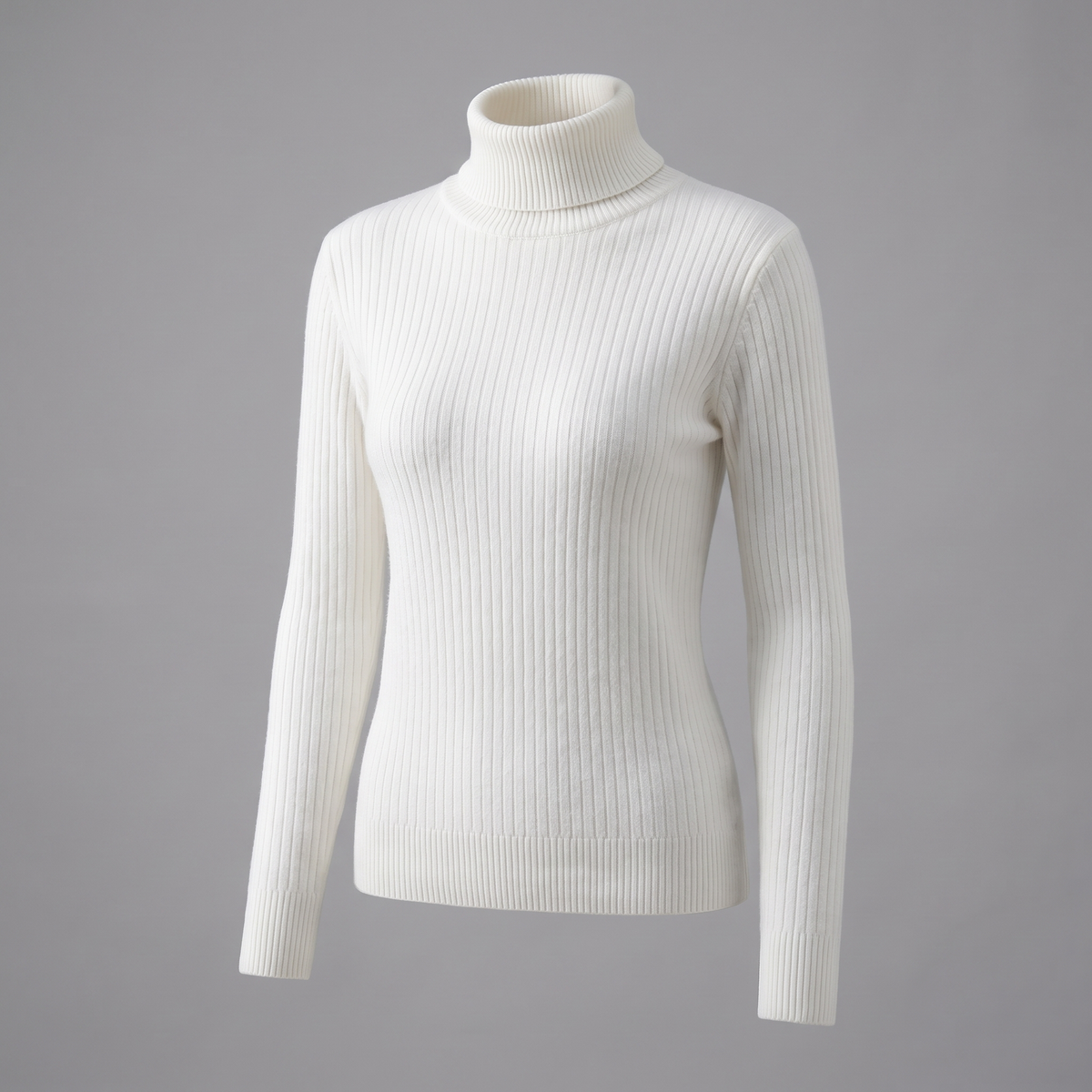 Sleek Ribbed Knit Top - White