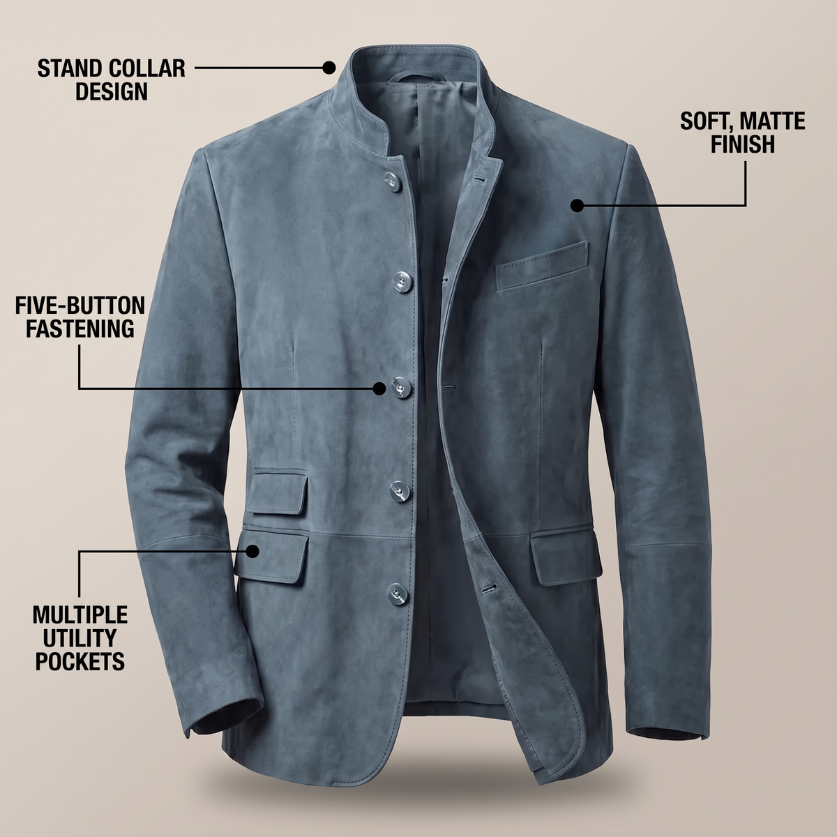 Slim Line Suede-Look Jacket