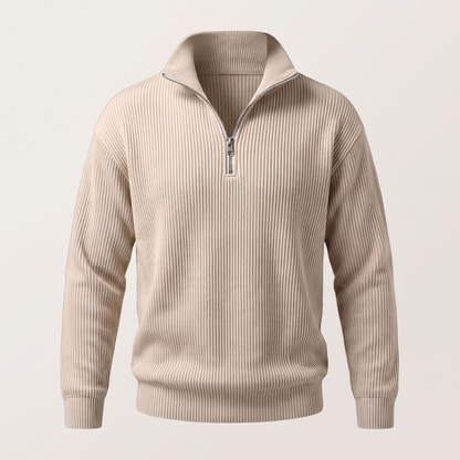 Smart Casual Ribbed Jumper - Beige