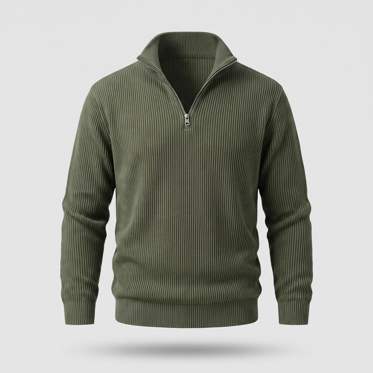 Smart Casual Ribbed Jumper - Green